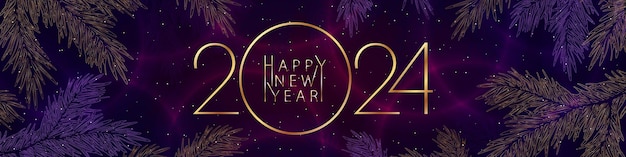 2024 Happy New Year vector illustration with a bright background