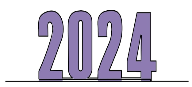 Vector 2024 in doodle stijl schets