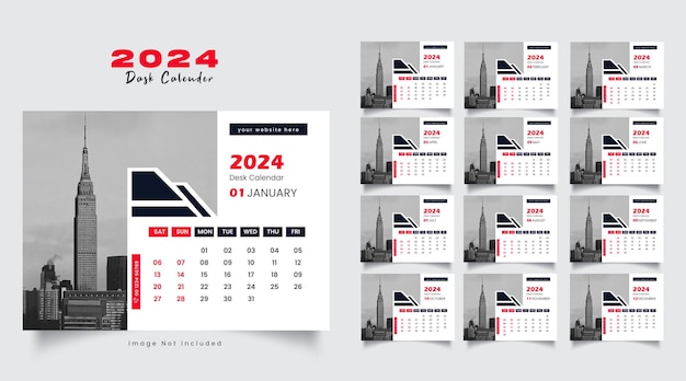 2024 kalender ontwerpsjabloon