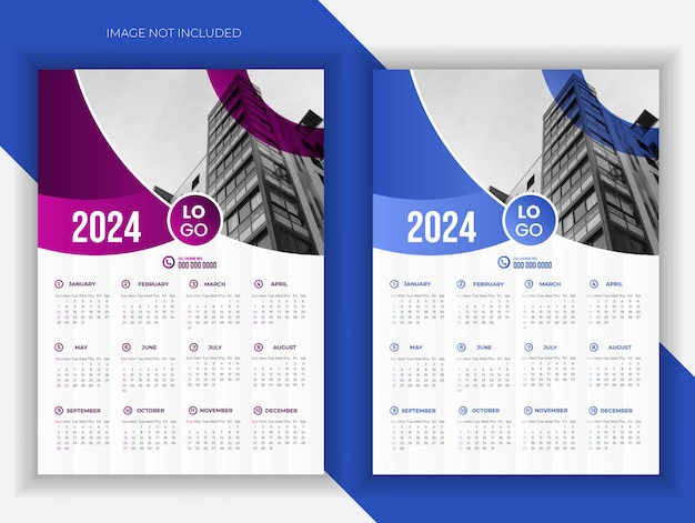 2024 kalender ontwerpsjabloon