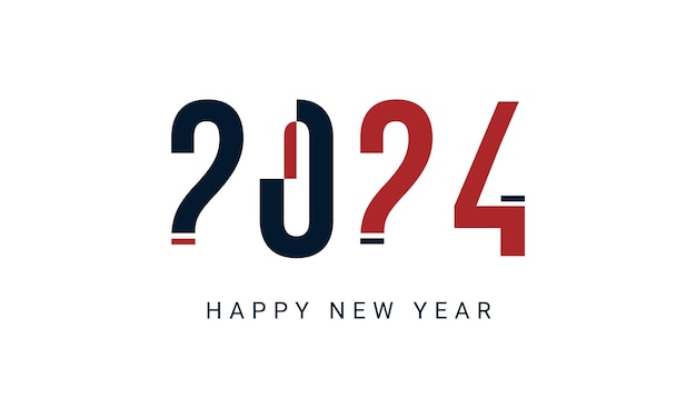 2024 logo New Year logo design elements elegant contrast numbers layout Template with number