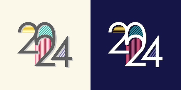 Vector 2024 logo ontwerp element vector met modern concept idee