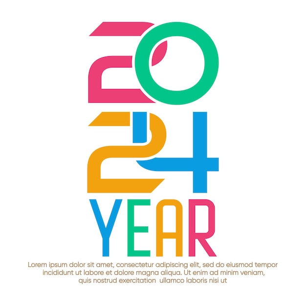 Premium Vector 2024 logo with creative unique element vector premium