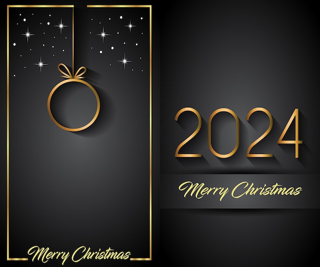 ベクトル 季節の招待状フェスティバル ポスター グリーティング カードの 2024 年メリー クリスマスの背景