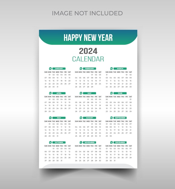 2024 modern business wall calendar design