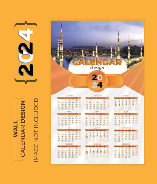 2024 modern business wall calendar template design wall calendar design 2024