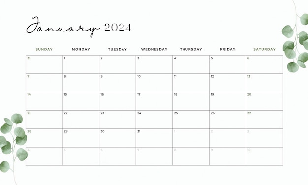 2024 monthly calender