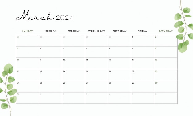 2024 monthly calender