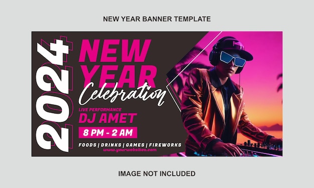 Vector 2024 new year banner design template