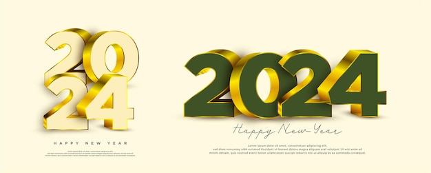 2024 new year celebration numbers with different styles 2024 new year number logo for open covers posters and invitations 2024 design