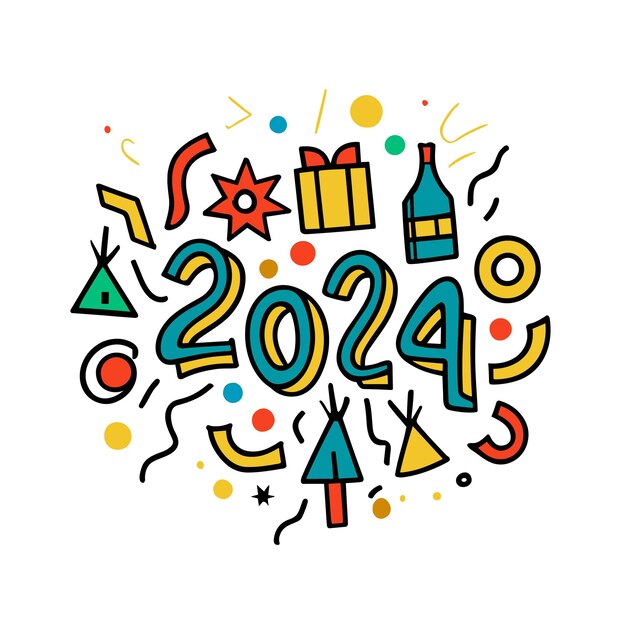 Premium Vector 2024 new year celebration vector illustration 2024