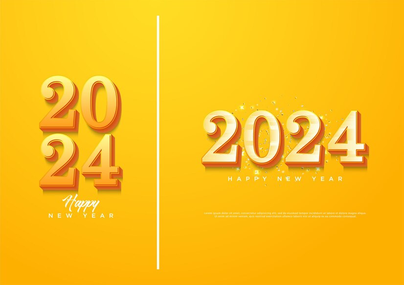Premium Vector 2024 new year celebration with classic numbers and