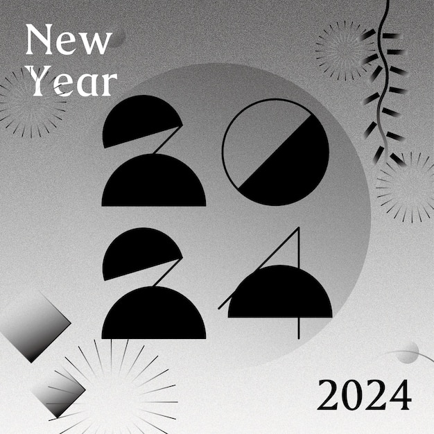 2024 new year design text texture background