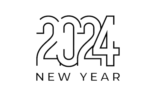 ベクトル 2024 新年ロゴ テキスト デザイン 2024 番号デザイン テンプレート カレンダーのシンプルなアイコン