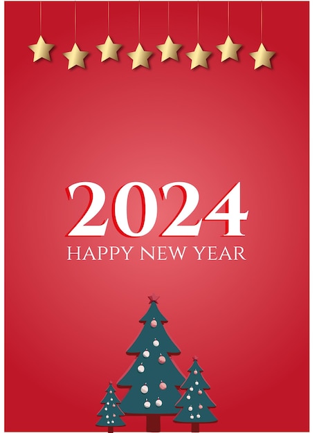 Vettore poster di capodanno 2024 a4