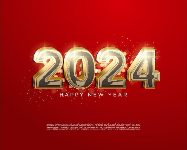 2024 new year with fancy textured numbers and colors 2024 new year celebration