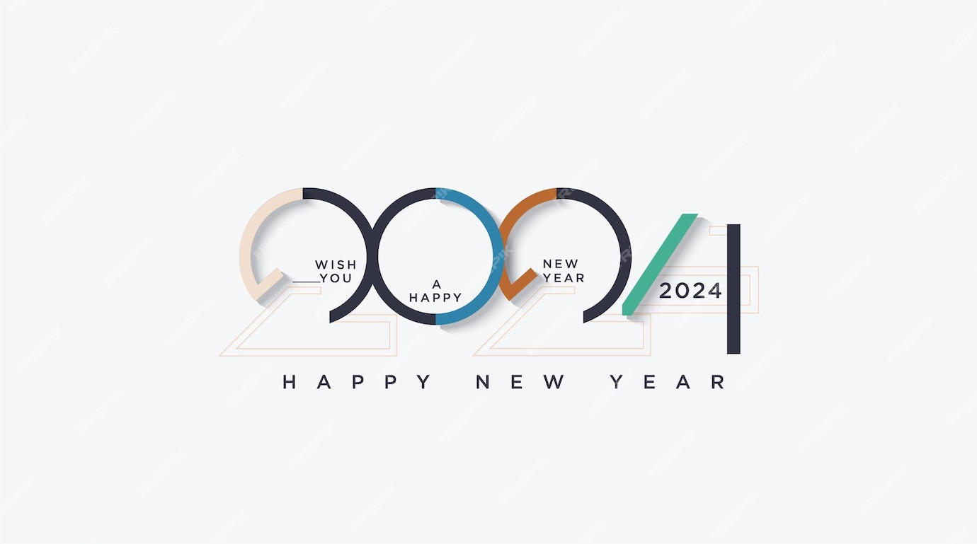 Premium Vector 2024 new year with soft and elegant number colors 2024