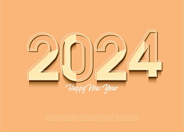 Premium Vector  2024 new year with a very simple concept with clean colors  2024 new year celebration