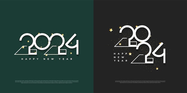 2024 number banner with very simple and elegant coloring 2024 celebration