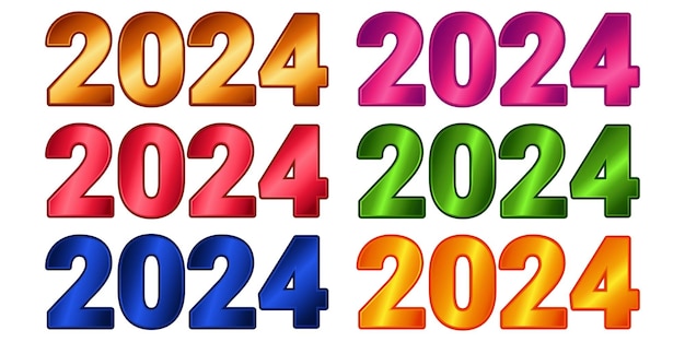 2024 number collection ful modern colorful 3d