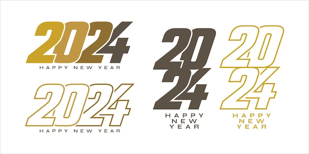 Vector 2024 number design 2024 happy new year logo text design vector illustration logo for template