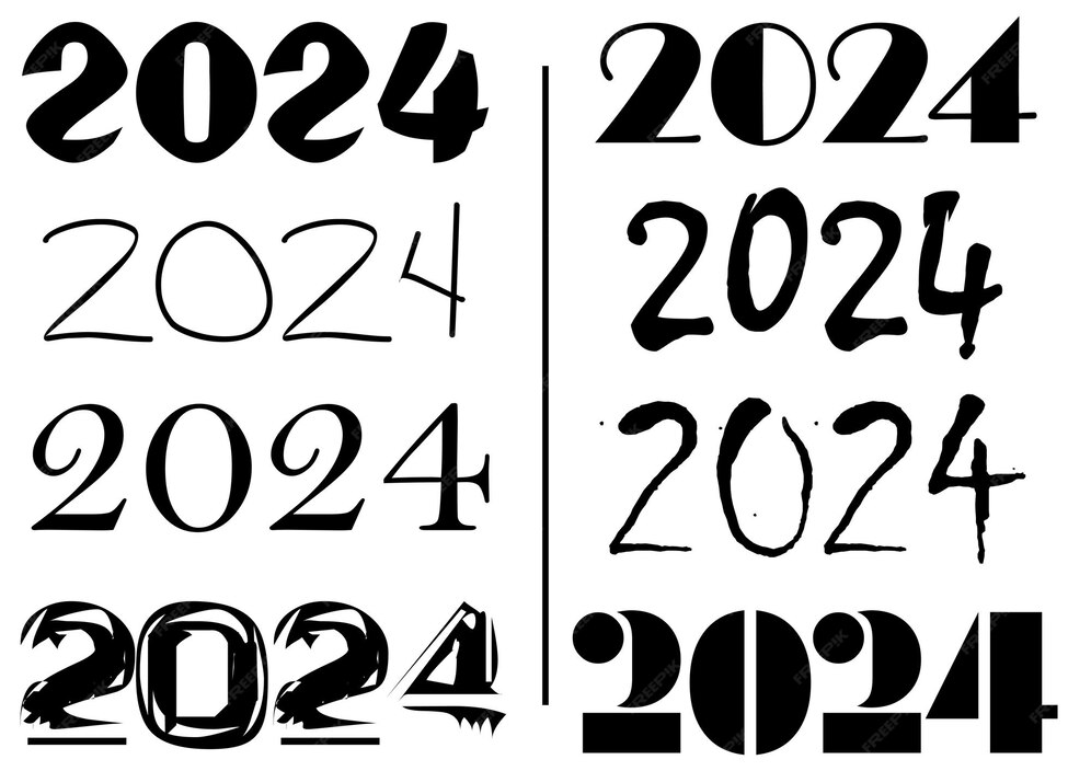Premium Vector 2024 number logo