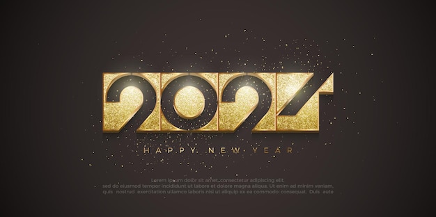 2024 number luxury design to welcome 2024 new year With luxury golden glitter Premium design vector for banner Poster Calendar and greeting