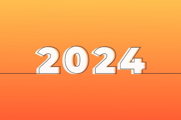 Число 2024 года с узорами для счастливого Нового года