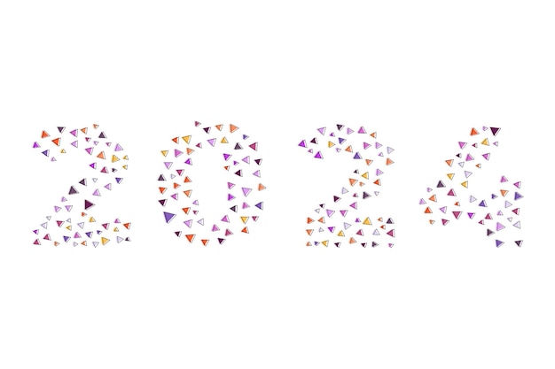 2024 number with pattern shapes for Happy New Year