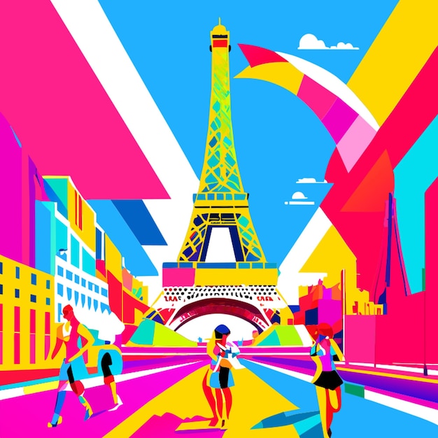 2024 olympics in paris vector illustration