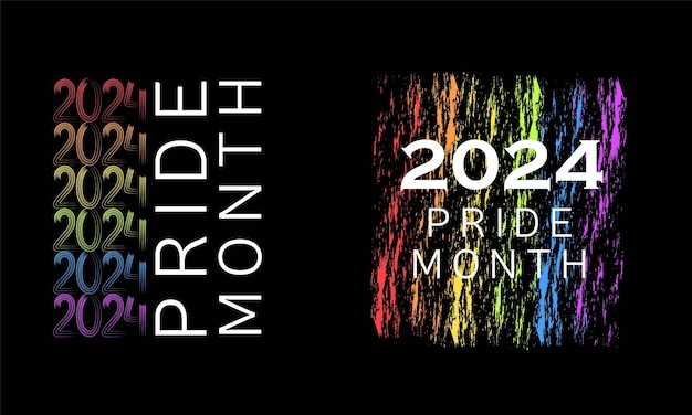 2024 pride month conception isolated on black background