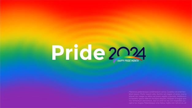 Vettore pride mese 2024 gradiente di sfondo con lgbtq flag colori banner con lgbt flag wave pride sfondo astratto in file artistico vettoriale mesh pride rainbow flag wave design element