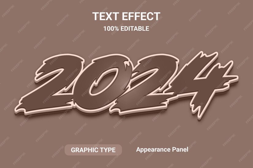 Premium Vector 2024 text effects
