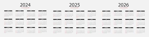 ベクトル 2028年 カレンダーセット ベクトル テンプレート