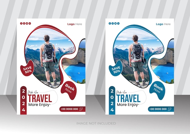 Vector 2024 travel flyer design