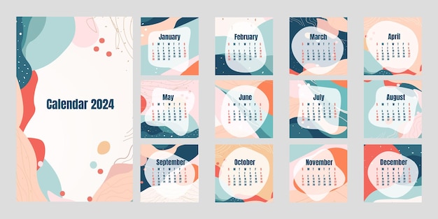 2024 Trendy modern collage calendar design