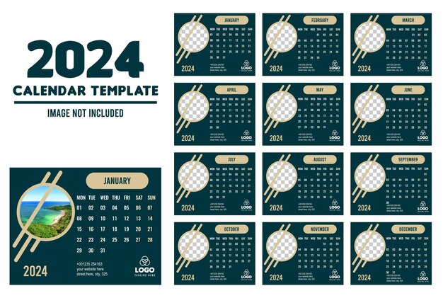 2024 독특한 스타일의 달력 디자인