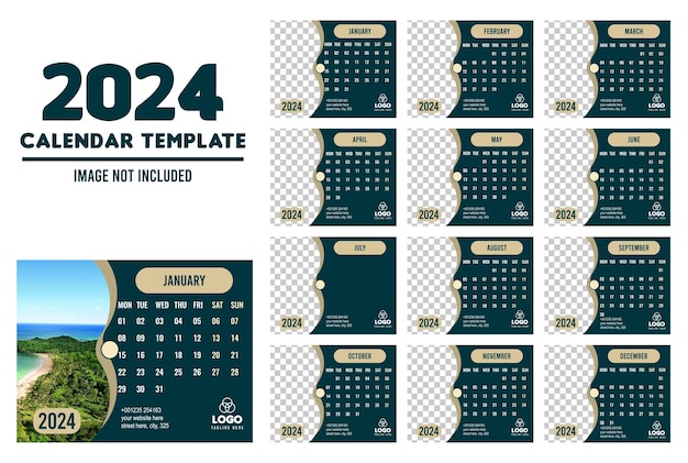 2024 독특한 스타일의 달력 디자인