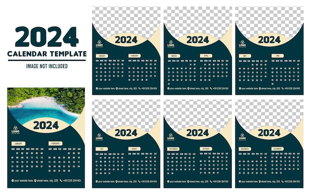 2024 독특한 스타일의 달력 디자인