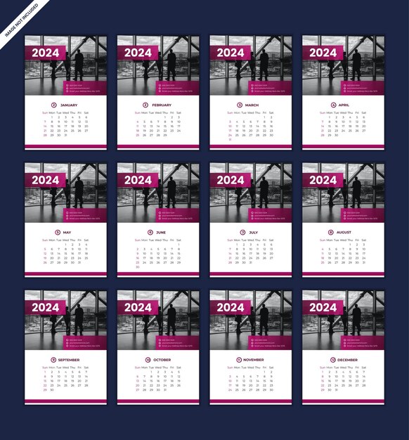 2024 vector calendar design template