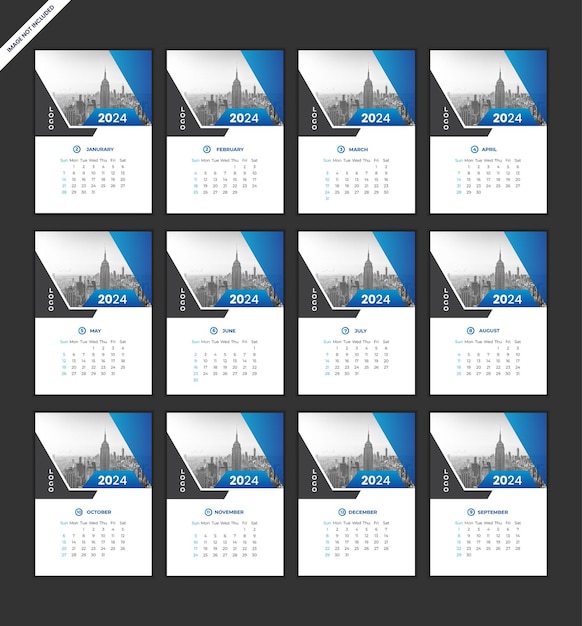 Vector 2024 vector calendar design template