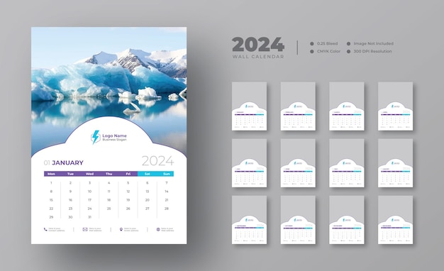 2024 wall calendar template