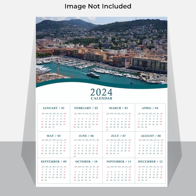 Premium Vector 2024 Wall Calendar Template