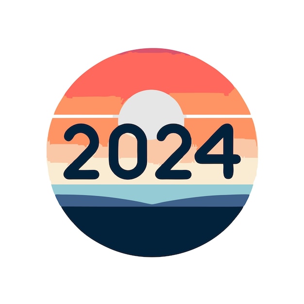 2024 year logo flat vector design