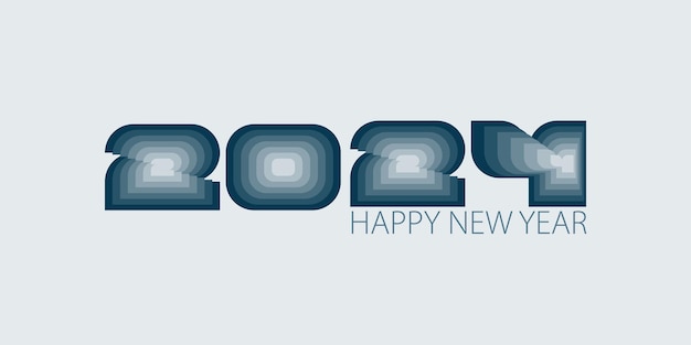 レトロスタイルの2024年 ハッピーニュー2024年 様々なデザインのベクトルテンプレート