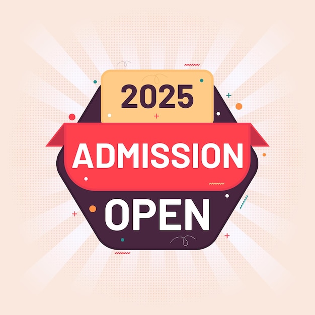 2025 admission open banner flat vector for social media post template