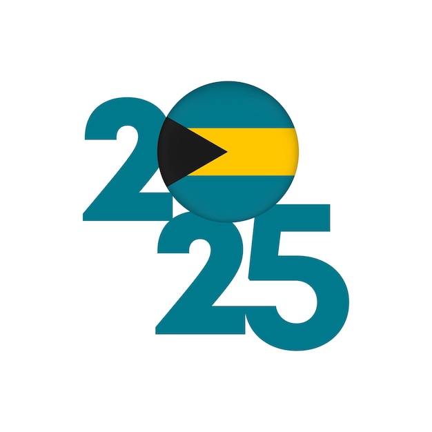 2025 banner met de vlag van de Bahama's in Vector illustratie