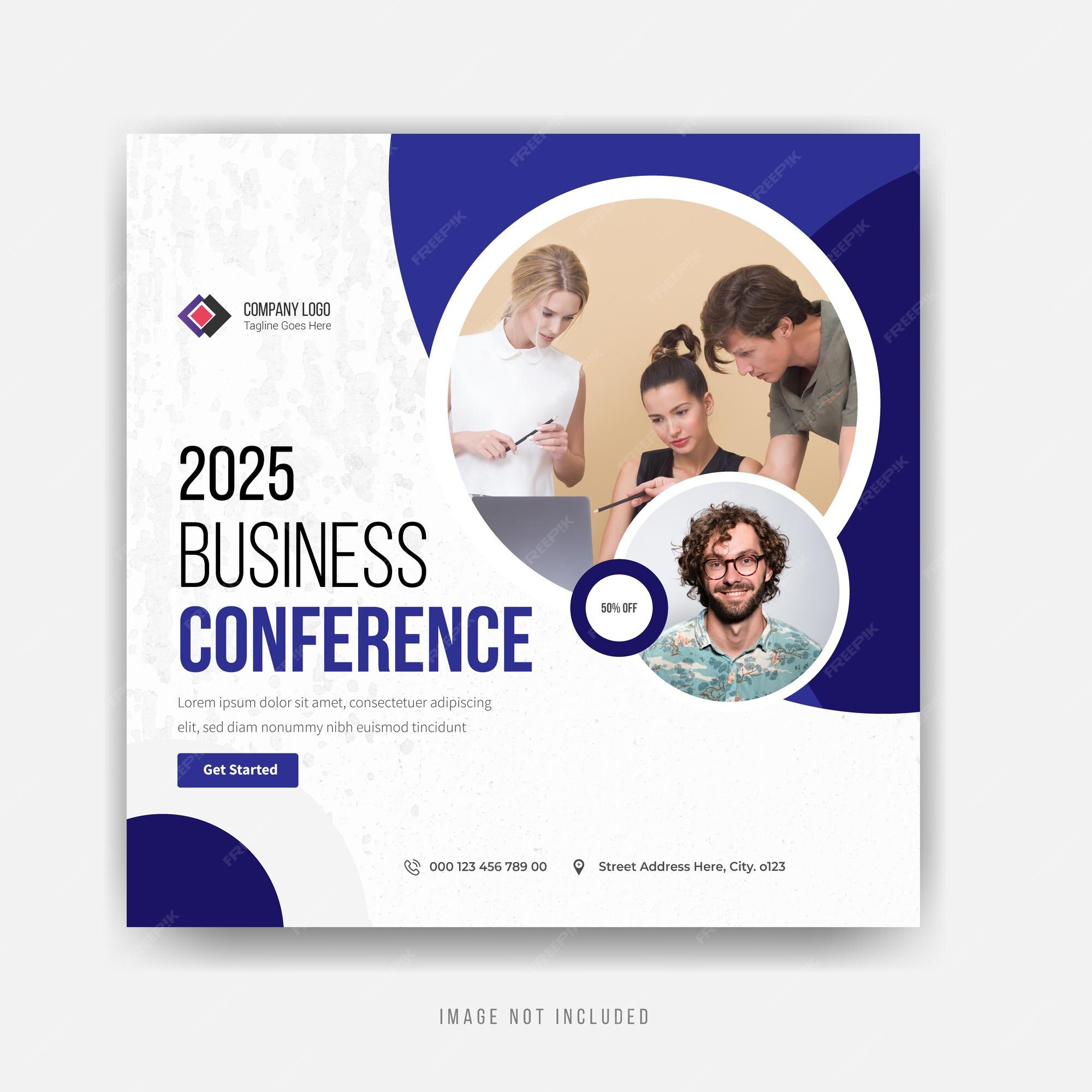 Premium Vector 2025 business conference social media post template