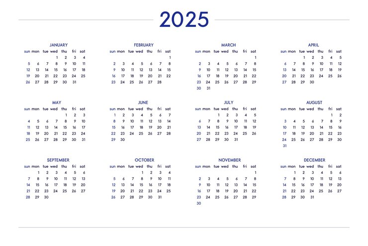 Premium Vector  2025 calendar set in classic strict style wall table calendar schedule minimal 