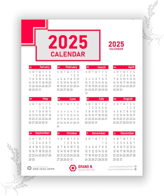 Premium PSD  2025 calendar